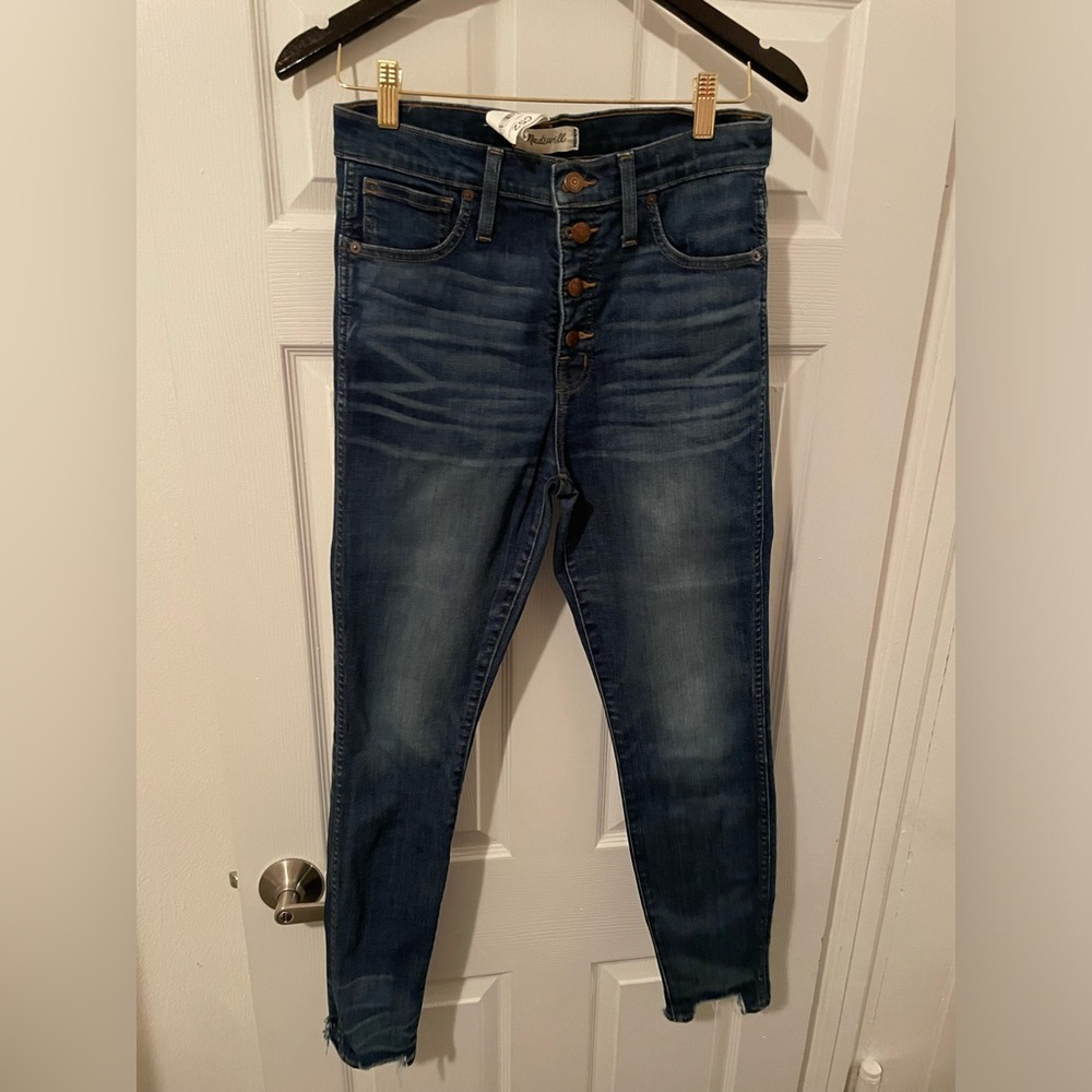 Madewell 10” high rise skinny jeans, size 28